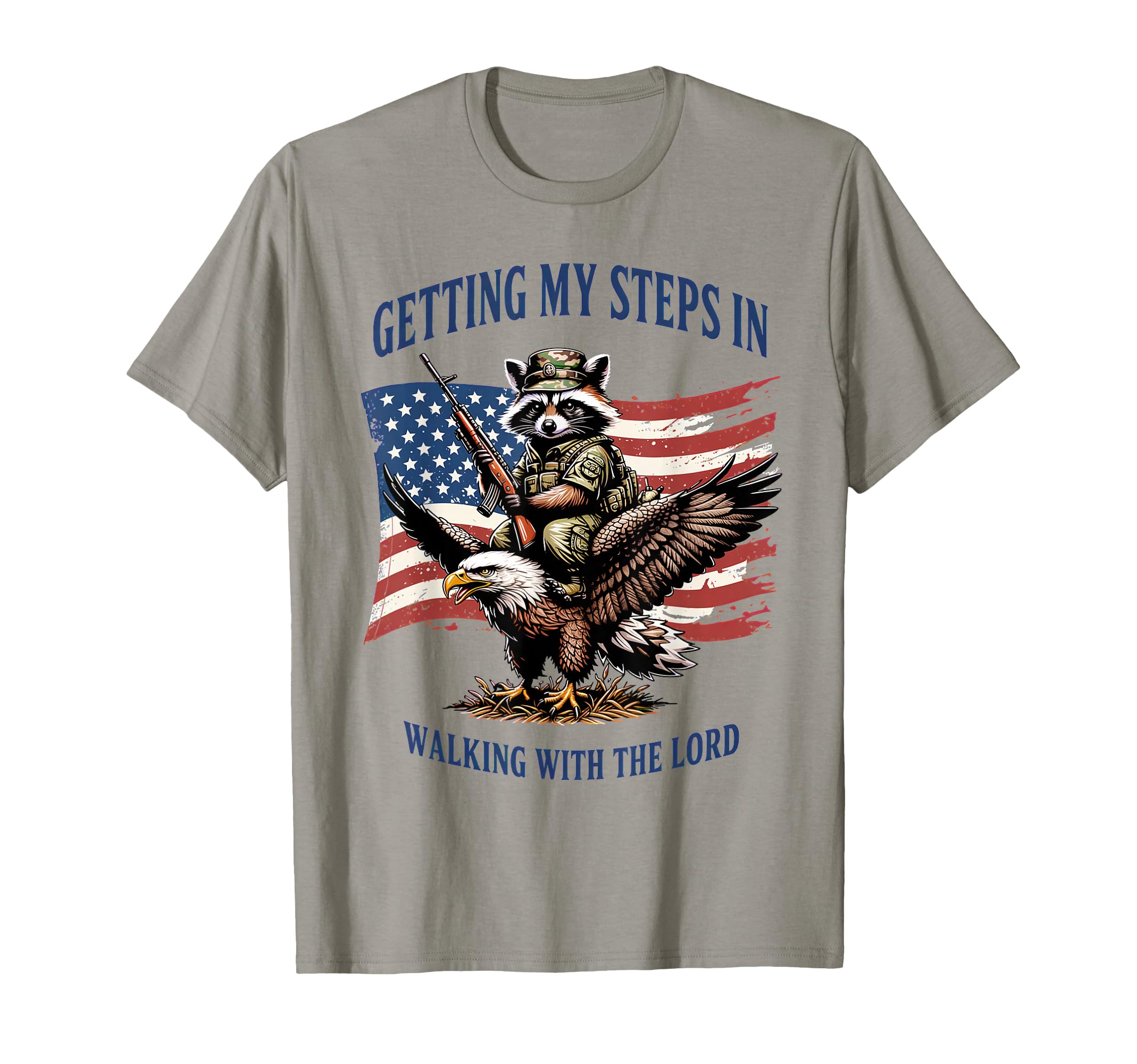 Getting My Steps Walking Lord Raccoon T-Shirt - Graphic Print Unisex - T-Shirt, Sweatshirt, Hoodie