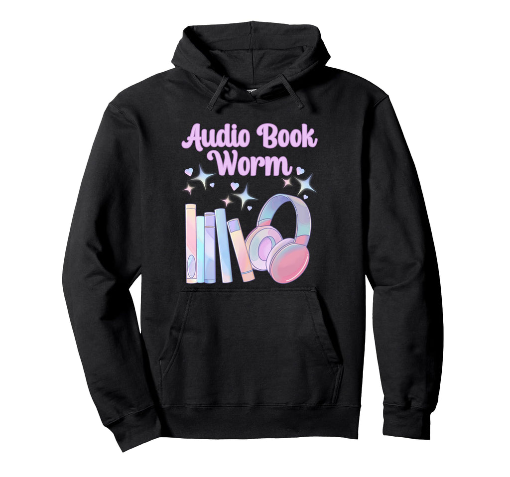 Audio Book Worm Book Lover Hoodie - Custom Art Print Unisex - T-Shirt, Sweatshirt, Hoodie