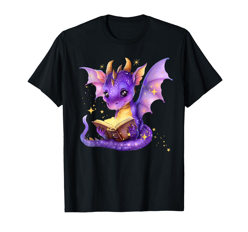 Dragons Book Lover Bookworm Dragon T-Shirt - Fun Novelty Design for Adults - T-Shirt, Sweatshirt, Hoodie