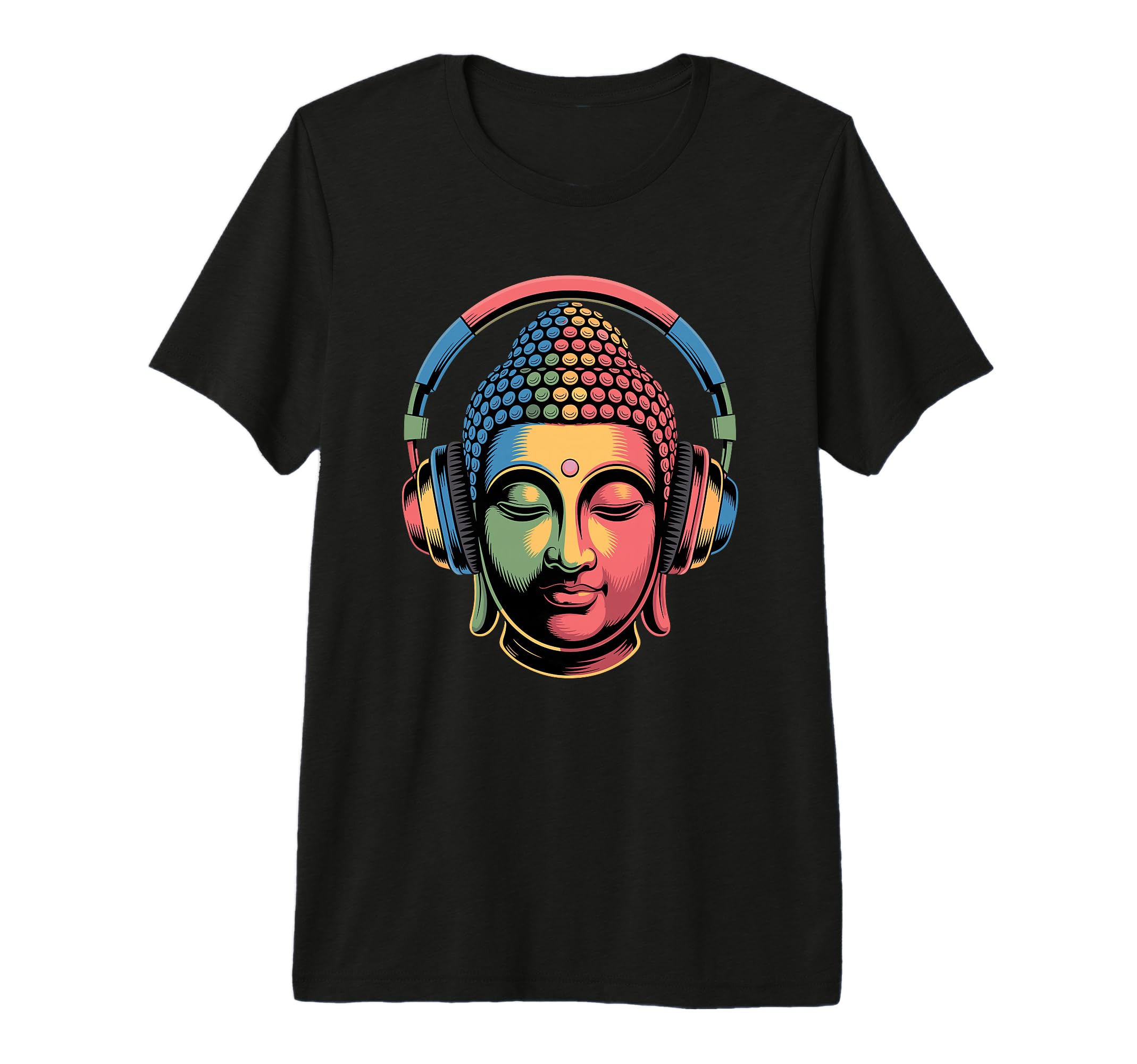 Buddha Headphones Mindfulness Music T-Shirt - Custom Art Print Men Women - T-Shirt, Sweatshirt, Hoodie