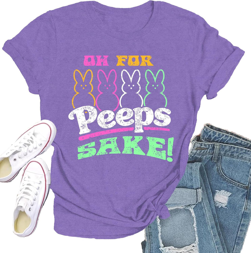 Easter Shirts for Women Funny Oh for Peep Shake T-Shirts Happy Bunny Rabbit Tee Outfits Unisex T-shirt, Sweatshirt, Hoodie, Long Sleeve Tee - T-Shirt, Sweatshirt, Hoodie