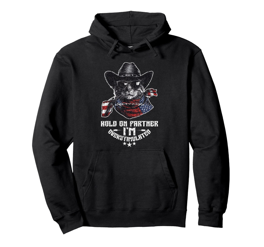 Hold Partner Overstimulated Western Hoodie - Custom Art Print for Adults - T-Shirt, Sweatshirt, Hoodie