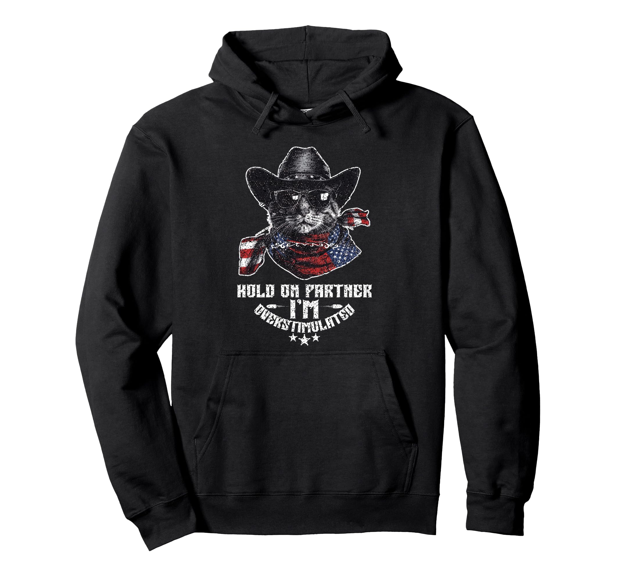 Hold Partner Overstimulated Western Hoodie - Custom Art Print for Adults - T-Shirt, Sweatshirt, Hoodie