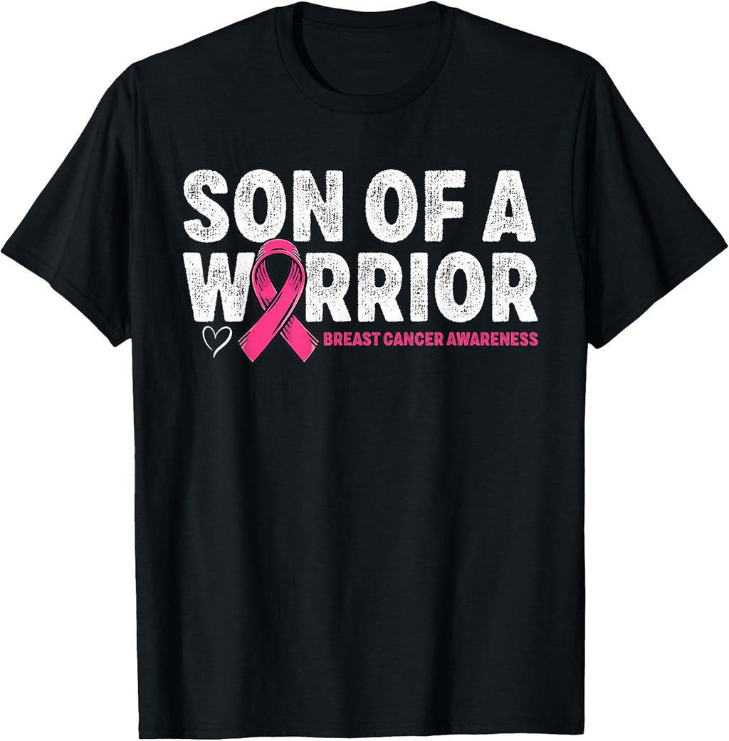 Son Of A Warrior Breast Cancer Awareness Shirts Unisex T-shirt, Sweatshirt, Hoodie, Long Sleeve Tee - T-Shirt, Sweatshirt, Hoodie