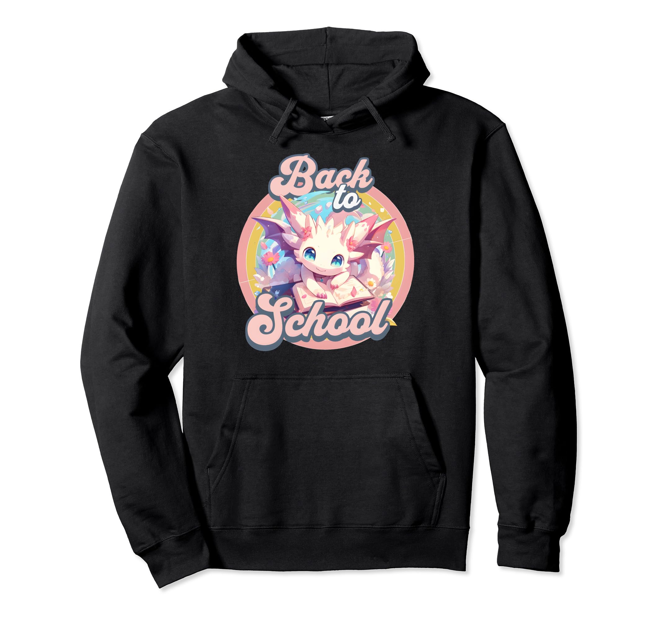 Back To School Dragon Anime Dragons Book Hoodie - Graphic Print Unisex - T-Shirt, Sweatshirt, Hoodie