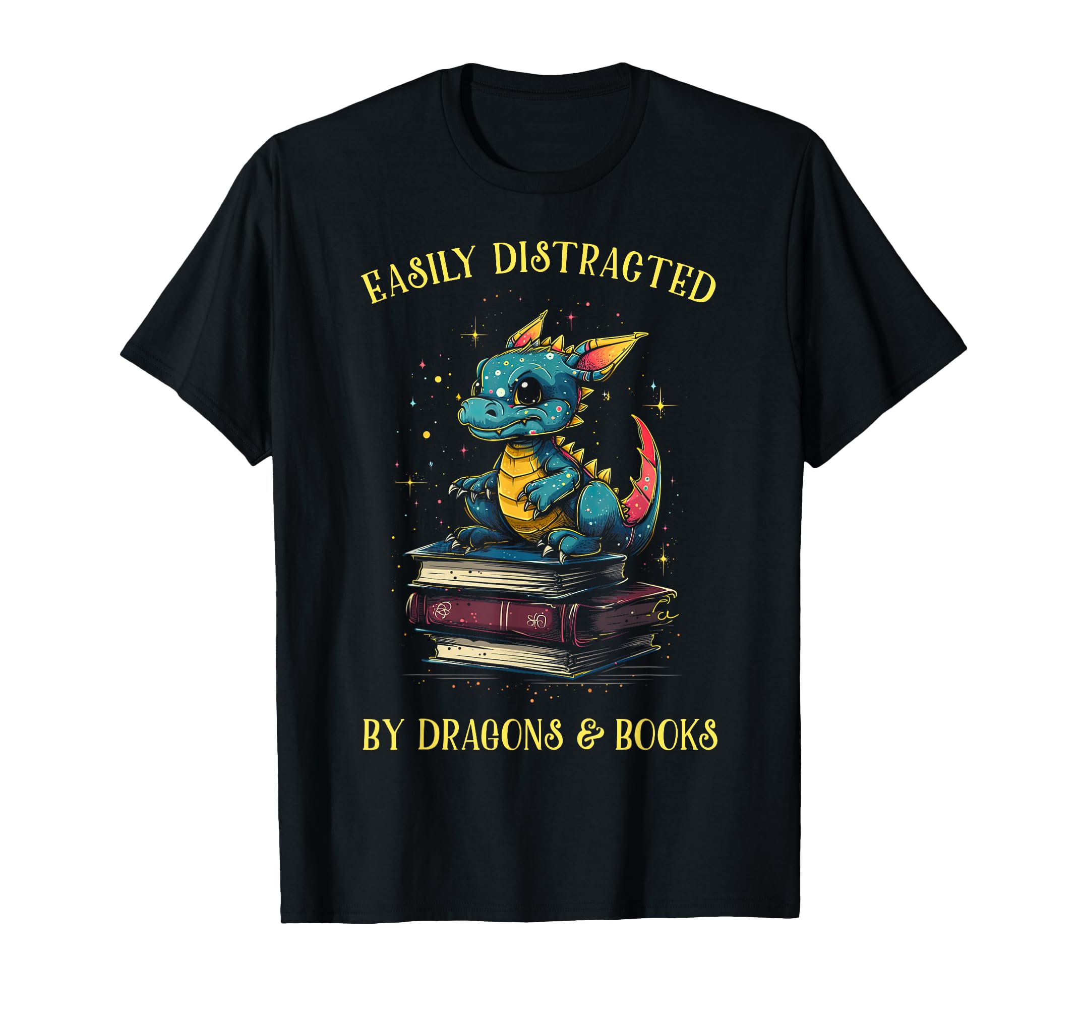 Easily Distracted Dragons And Books Book T-Shirt - Streetwear Style Unisex - T-Shirt, Sweatshirt, Hoodie