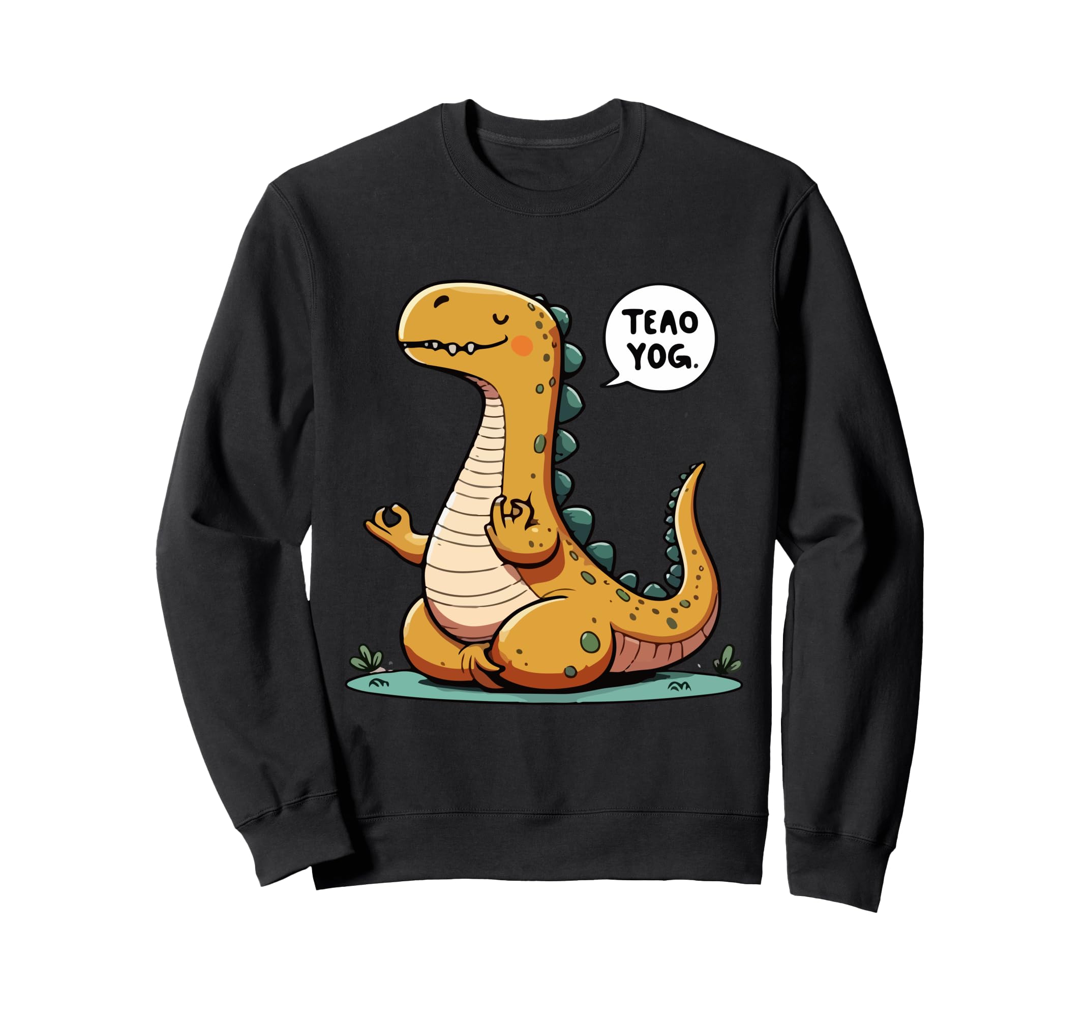Meditation Dinosaur Yoga Pose Sweatshirt - Casual Everyday Wear Unisex - T-Shirt, Sweatshirt, Hoodie