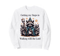 Getting My Steps Walking Lord Raccoon Sweatshirt - Streetwear Style Unisex - T-Shirt, Sweatshirt, Hoodie