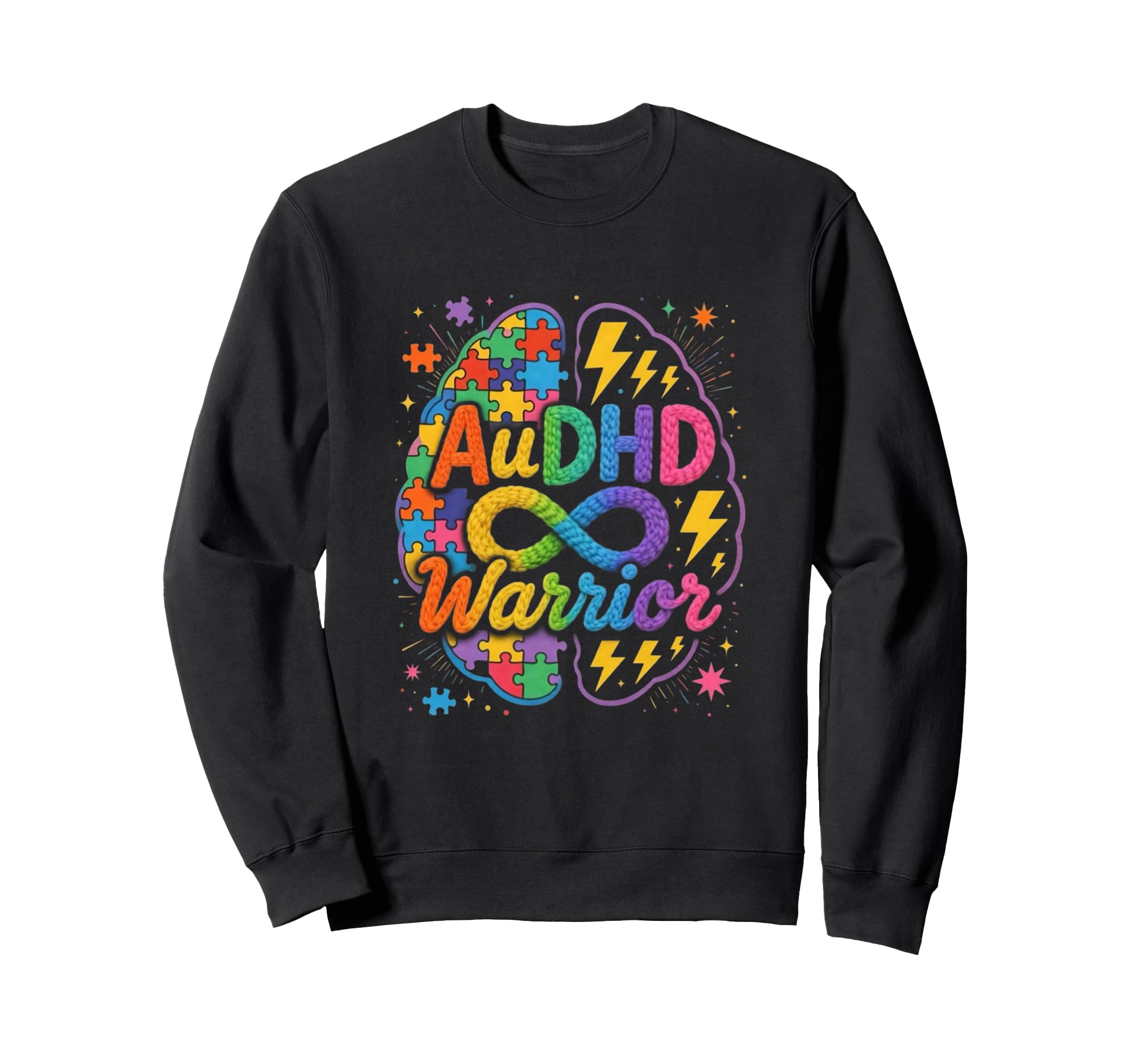 Audhd Warrior Neurodivergent Autism Sweatshirt - Graphic Print for Adults - T-Shirt, Sweatshirt, Hoodie