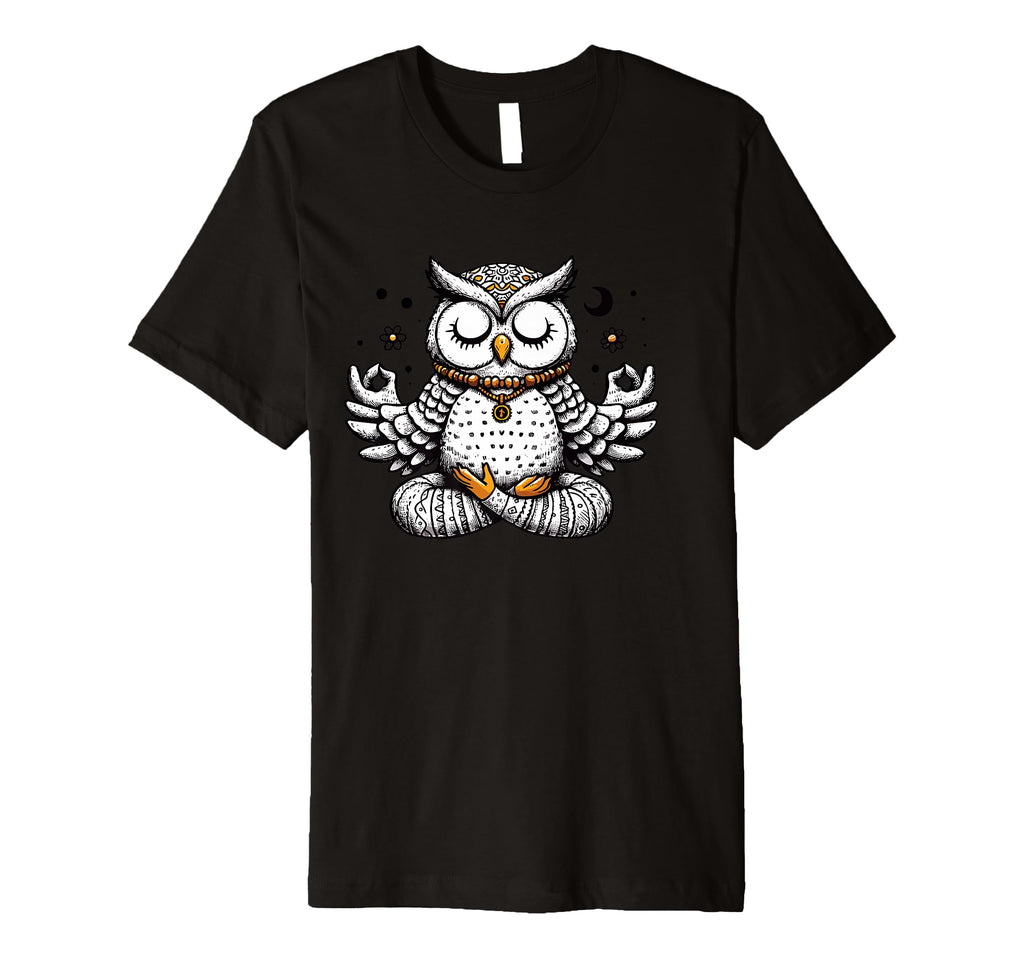 Meditation Owl Yoga Pose Relaxing T-Shirt - Novelty Apparel Men Women - T-Shirt, Sweatshirt, Hoodie