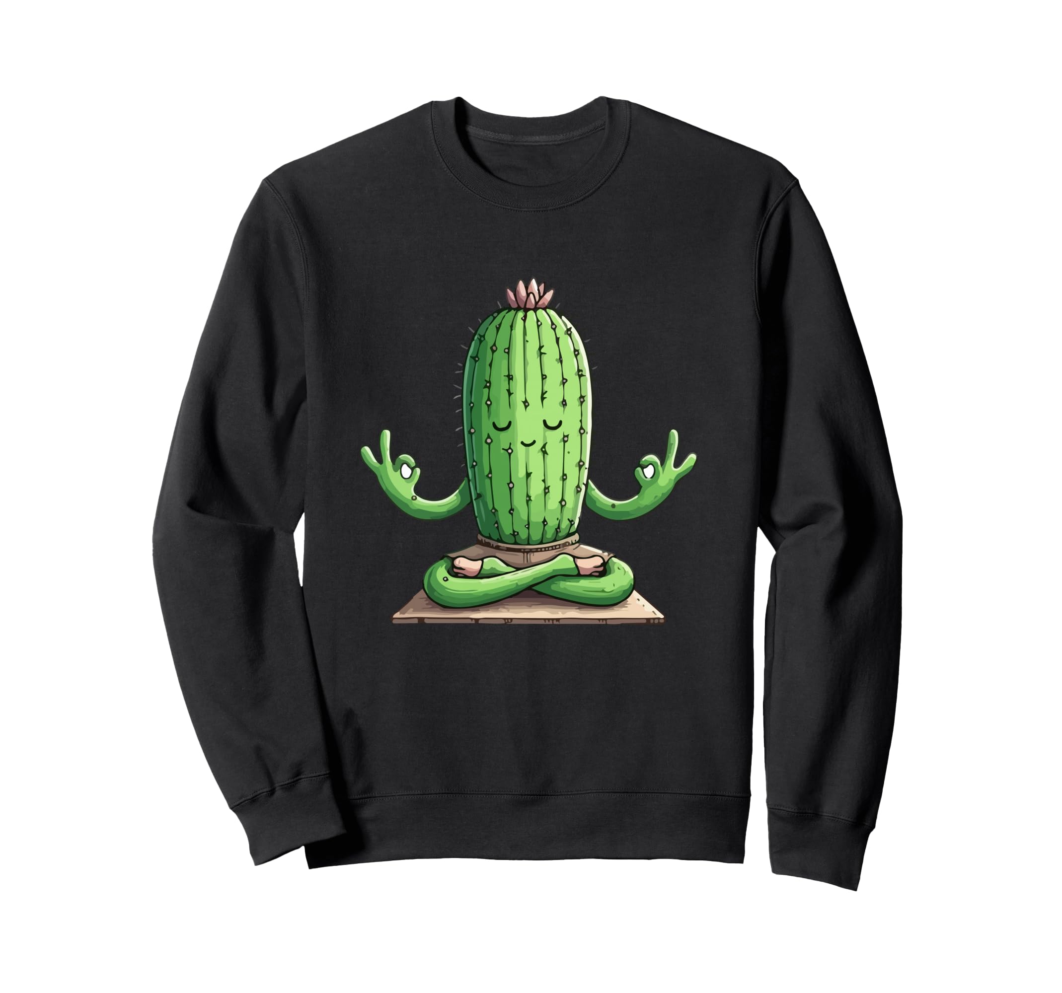 Meditation Cactus Yoga Pose Relaxing Sweatshirt - Graphic Print Unisex - T-Shirt, Sweatshirt, Hoodie