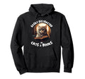 Easily Distracted Cats And Books Hoodie - Unique Graphic Men Women - T-Shirt, Sweatshirt, Hoodie