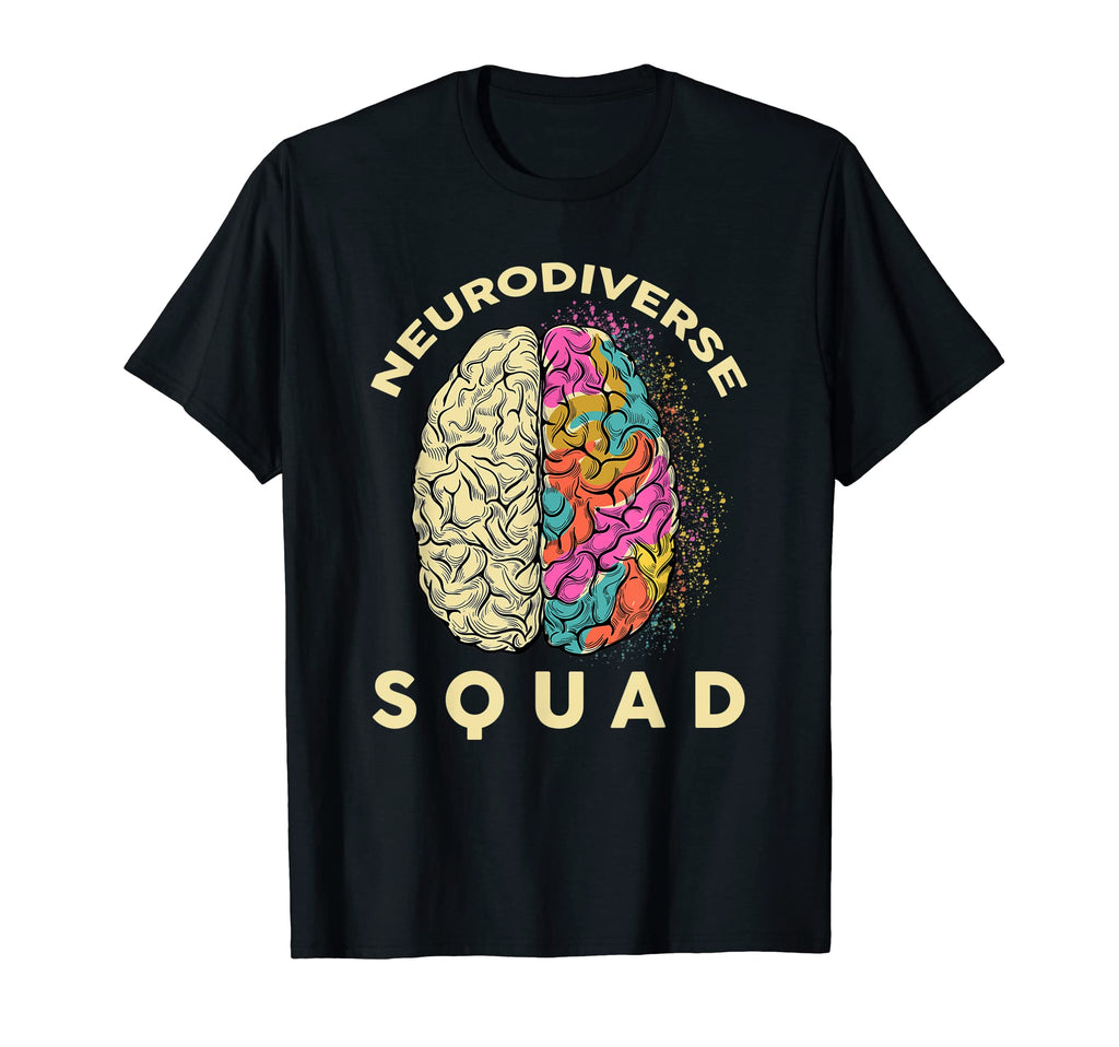 Neurodiverse Squad Brain Celebrate Autism T-Shirt - Graphic Print Unisex - T-Shirt, Sweatshirt, Hoodie