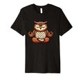 Meditation Owl Yoga Pose Relaxing T-Shirt - Minimalist Print Men Women - T-Shirt, Sweatshirt, Hoodie