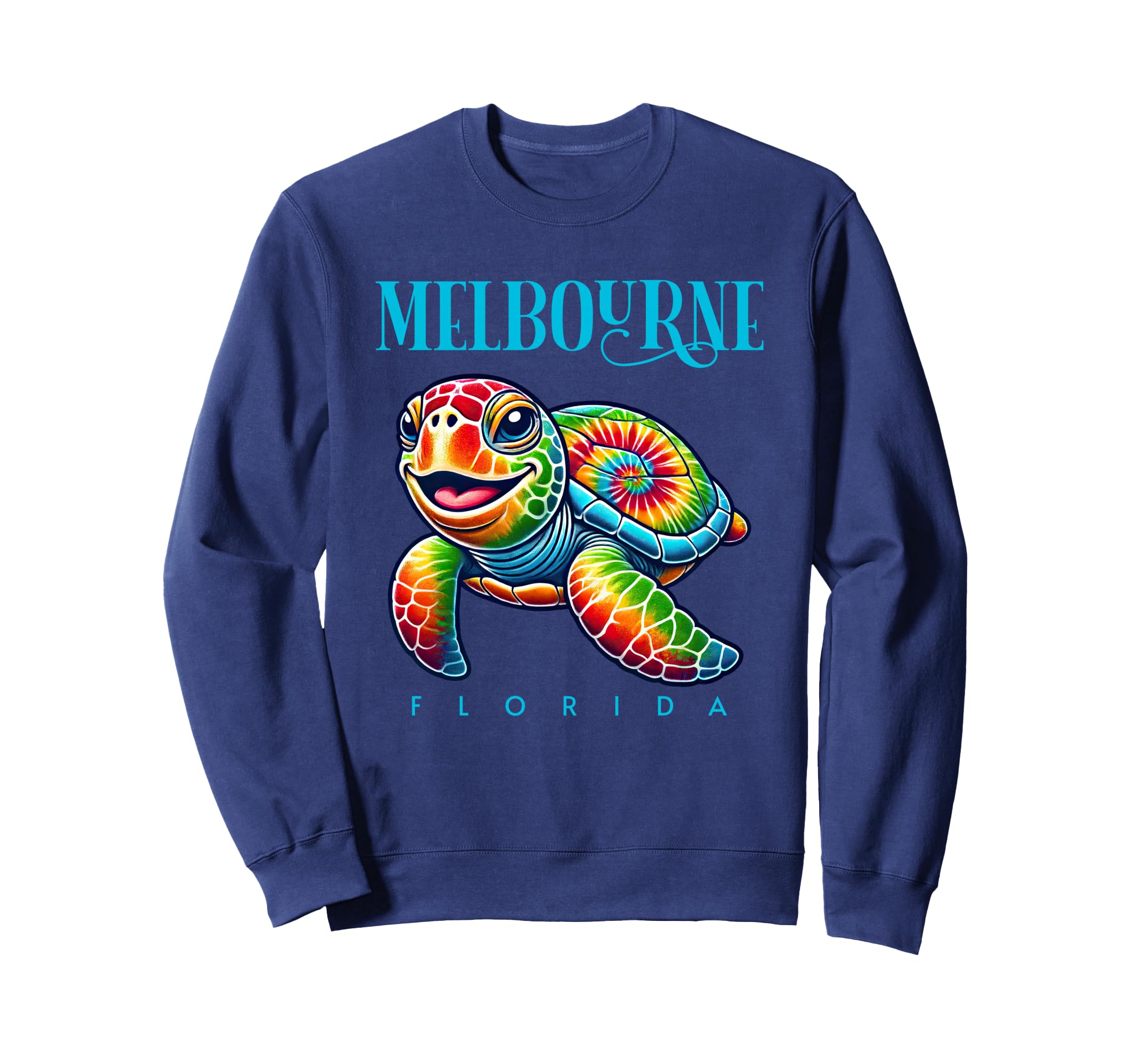 Melbourne Florida Smiling Tie Dye Sea Sweatshirt - Graphic Print Unisex - T-Shirt, Sweatshirt, Hoodie