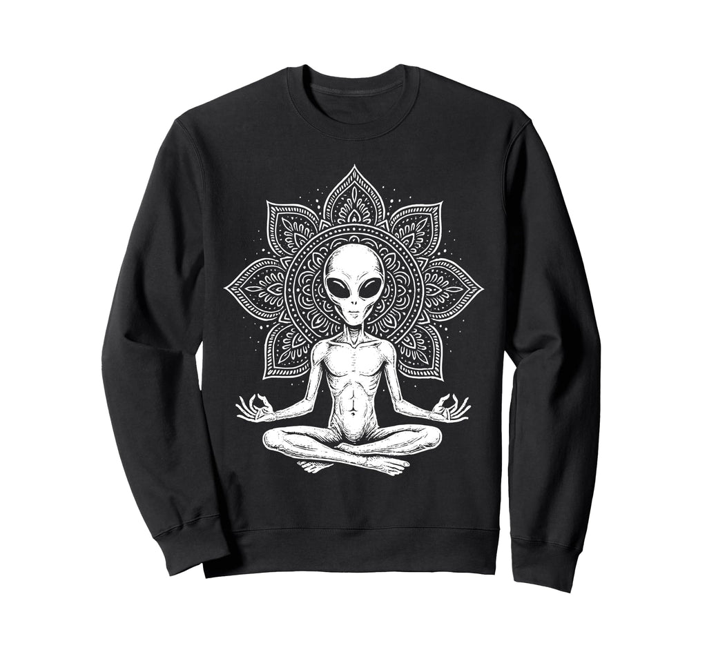 Alien Meditation Spiritual Mandala Sweatshirt - Trendy Graphic Men Women - T-Shirt, Sweatshirt, Hoodie