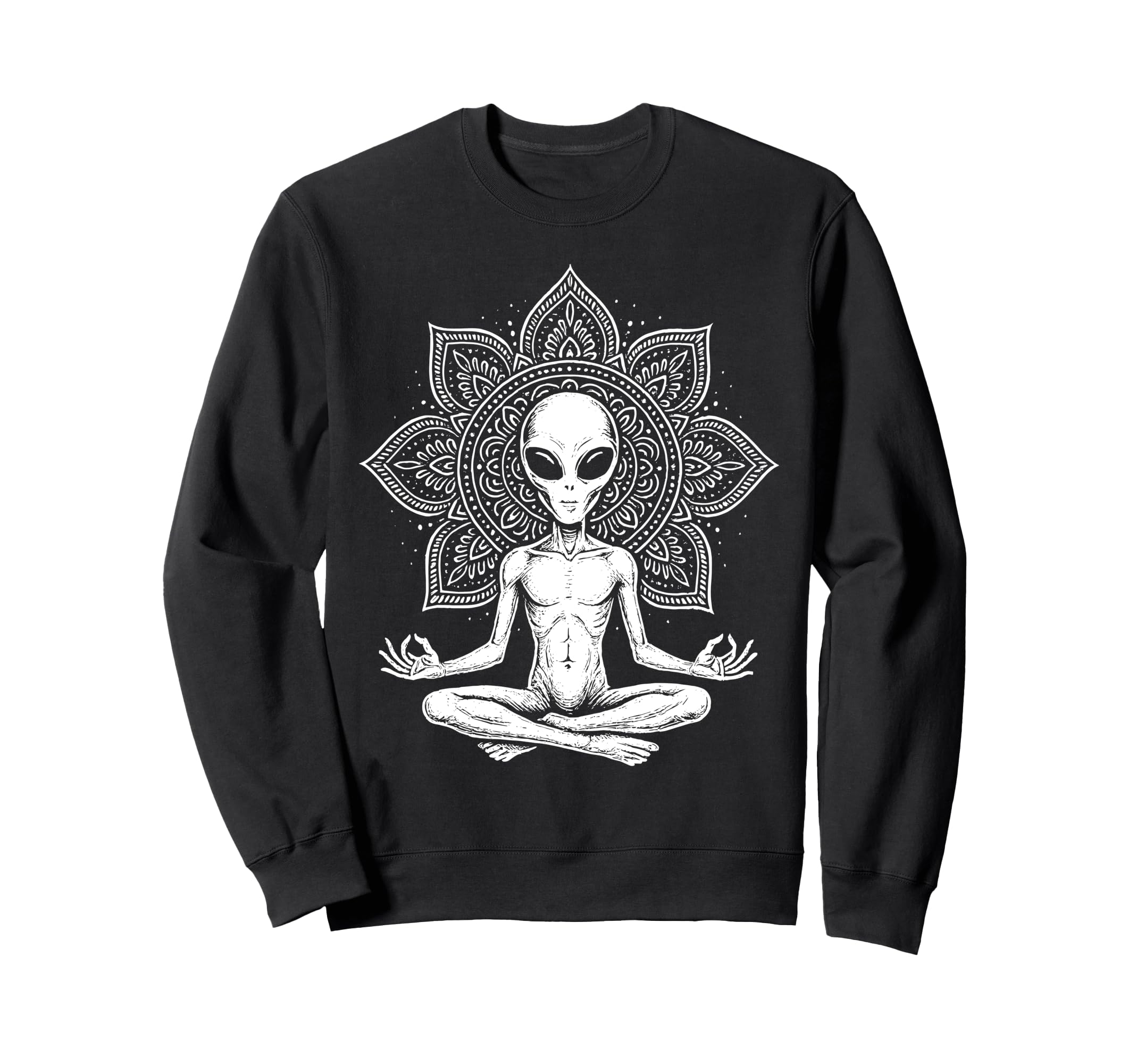 Alien Meditation Spiritual Mandala Sweatshirt - Trendy Graphic Men Women - T-Shirt, Sweatshirt, Hoodie