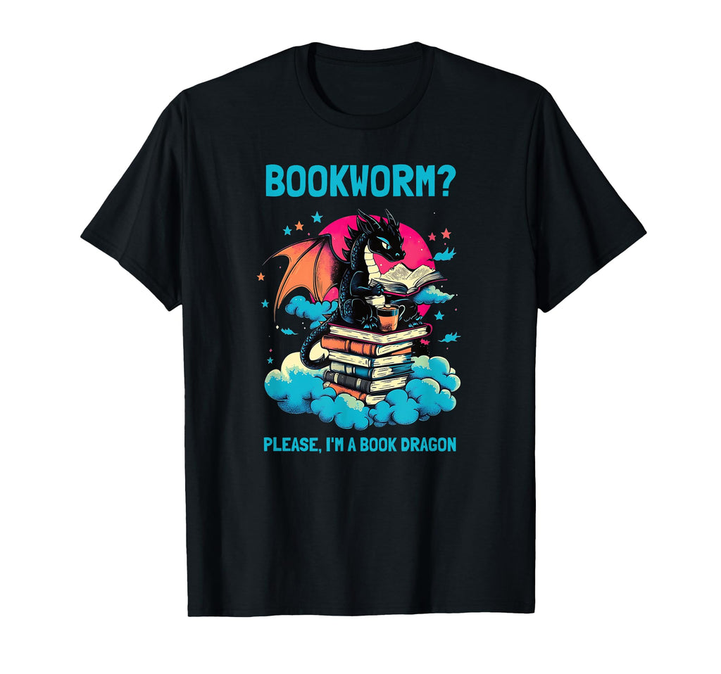 Bookworm Please Im Book Dragon Reading T-Shirt - Minimalist Print Unisex - T-Shirt, Sweatshirt, Hoodie