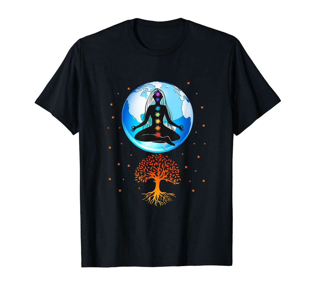 Yoga Meditation Earth Tree Life T-Shirt - Casual Everyday Wear Men Women - T-Shirt, Sweatshirt, Hoodie