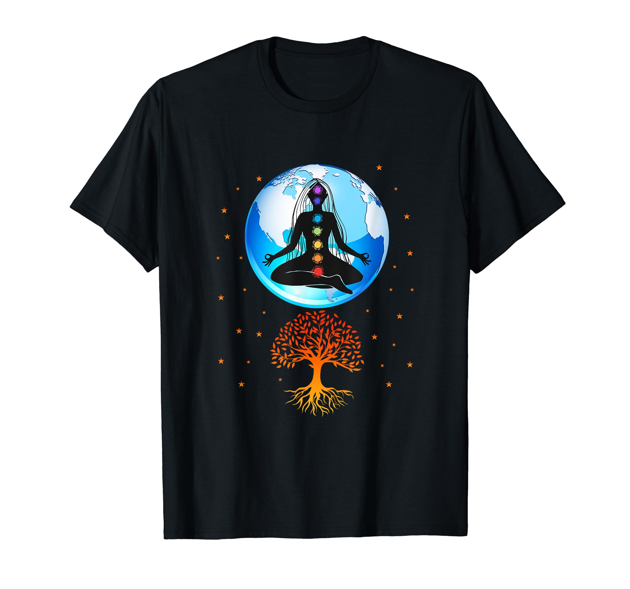 Yoga Meditation Earth Tree Life T-Shirt - Casual Everyday Wear Men Women - T-Shirt, Sweatshirt, Hoodie