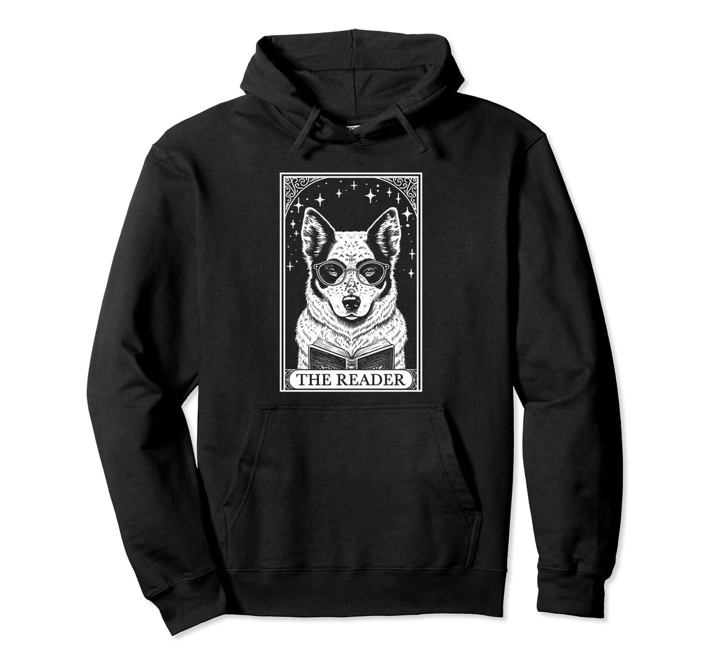 Tarot Card Blue Heeler Dog Book Lover Hoodie - Custom Art Print Unisex - T-Shirt, Sweatshirt, Hoodie