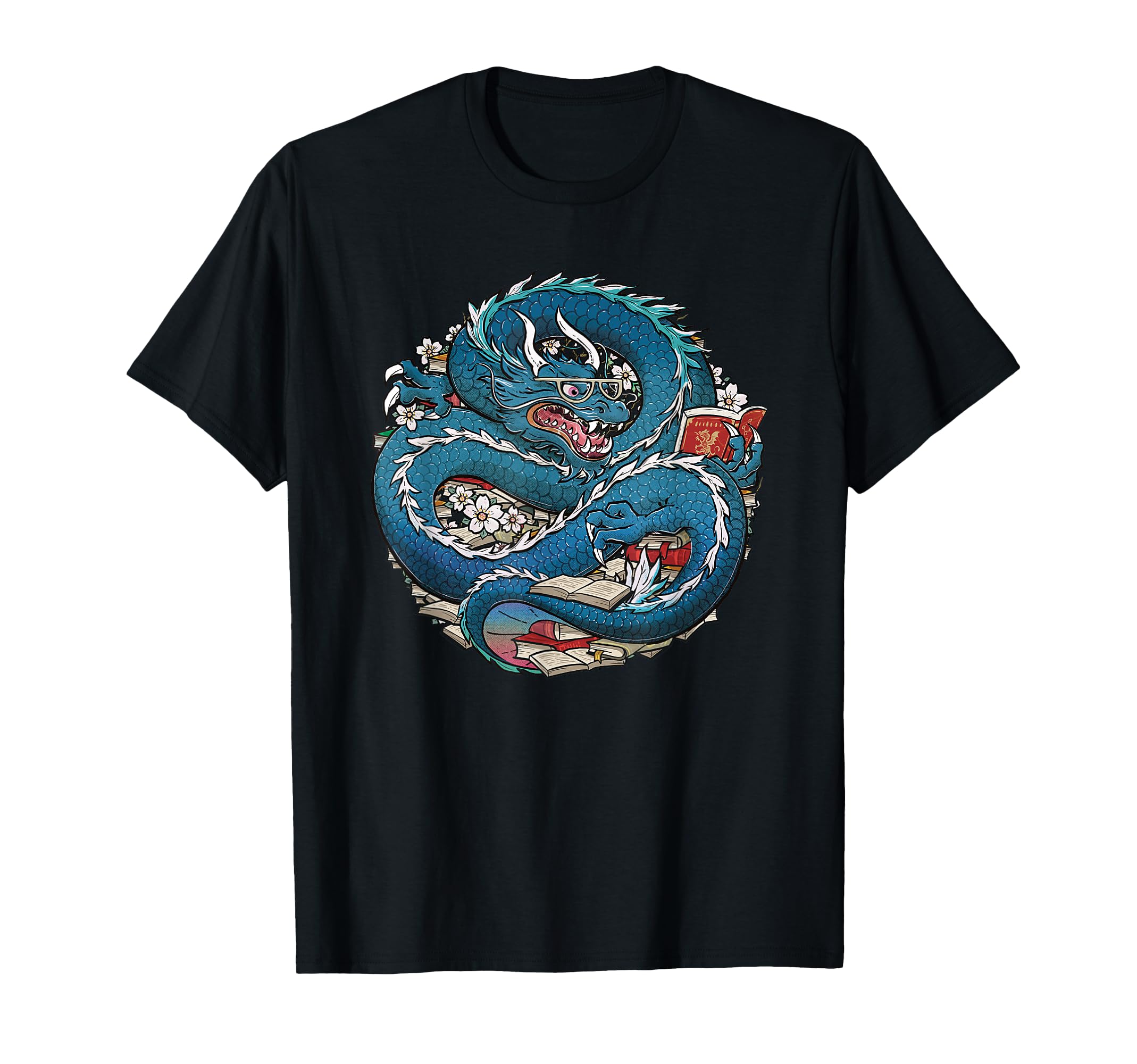 Book Dragon T-Shirt - Custom Art Print for Adults - T-Shirt, Sweatshirt, Hoodie