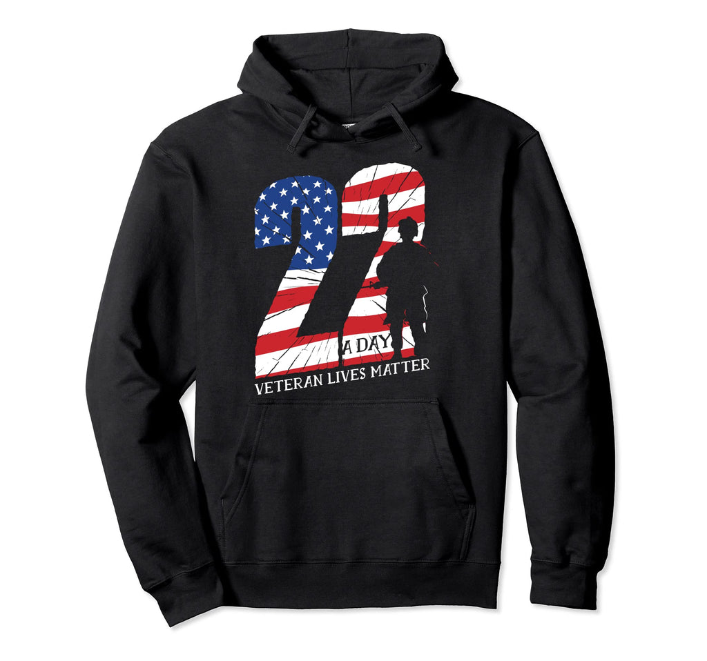 22 Day Veteran Lives Matter Vet Mental Health Hoodie - Graphic Print Unisex - T-Shirt, Sweatshirt, Hoodie