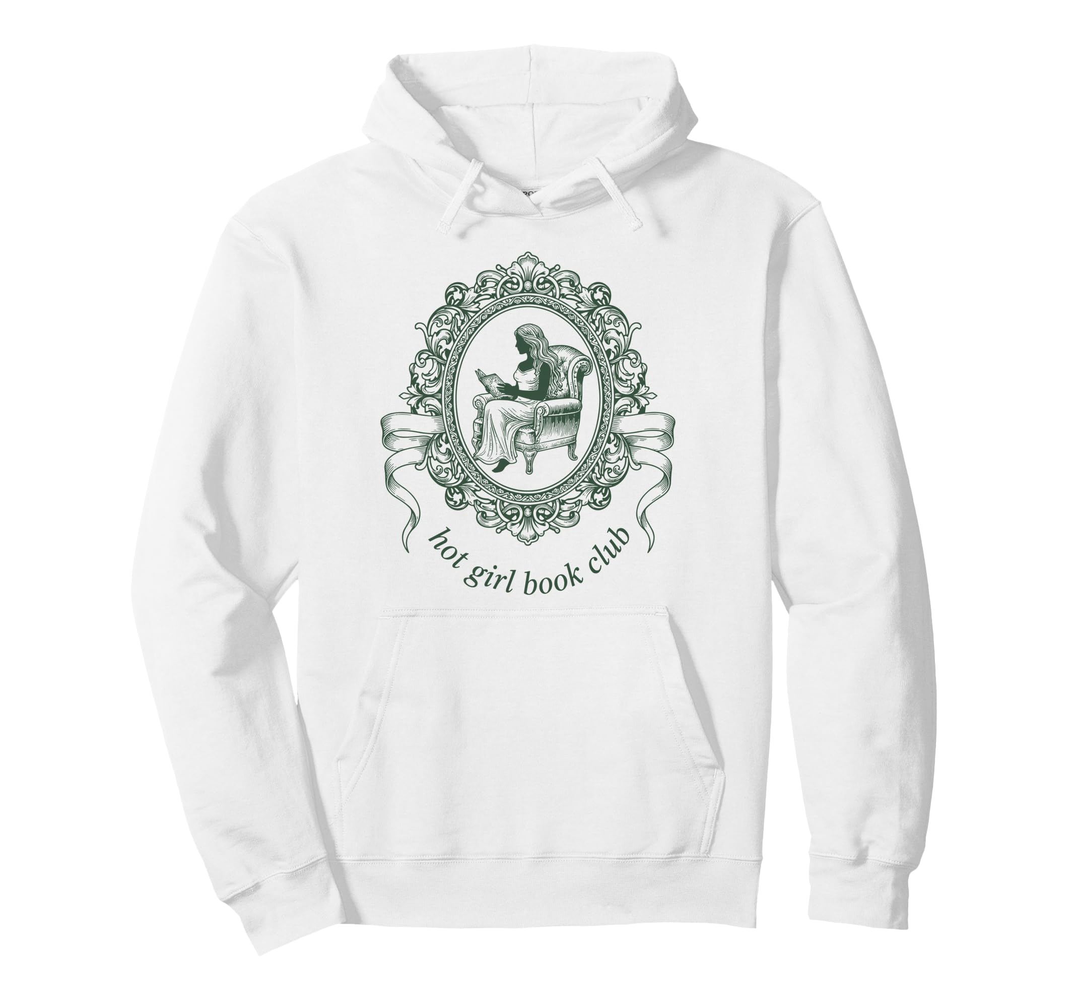 Lost Book Reading Victorian Frame Hoodie - Minimalist Print for Adults - T-Shirt, Sweatshirt, Hoodie
