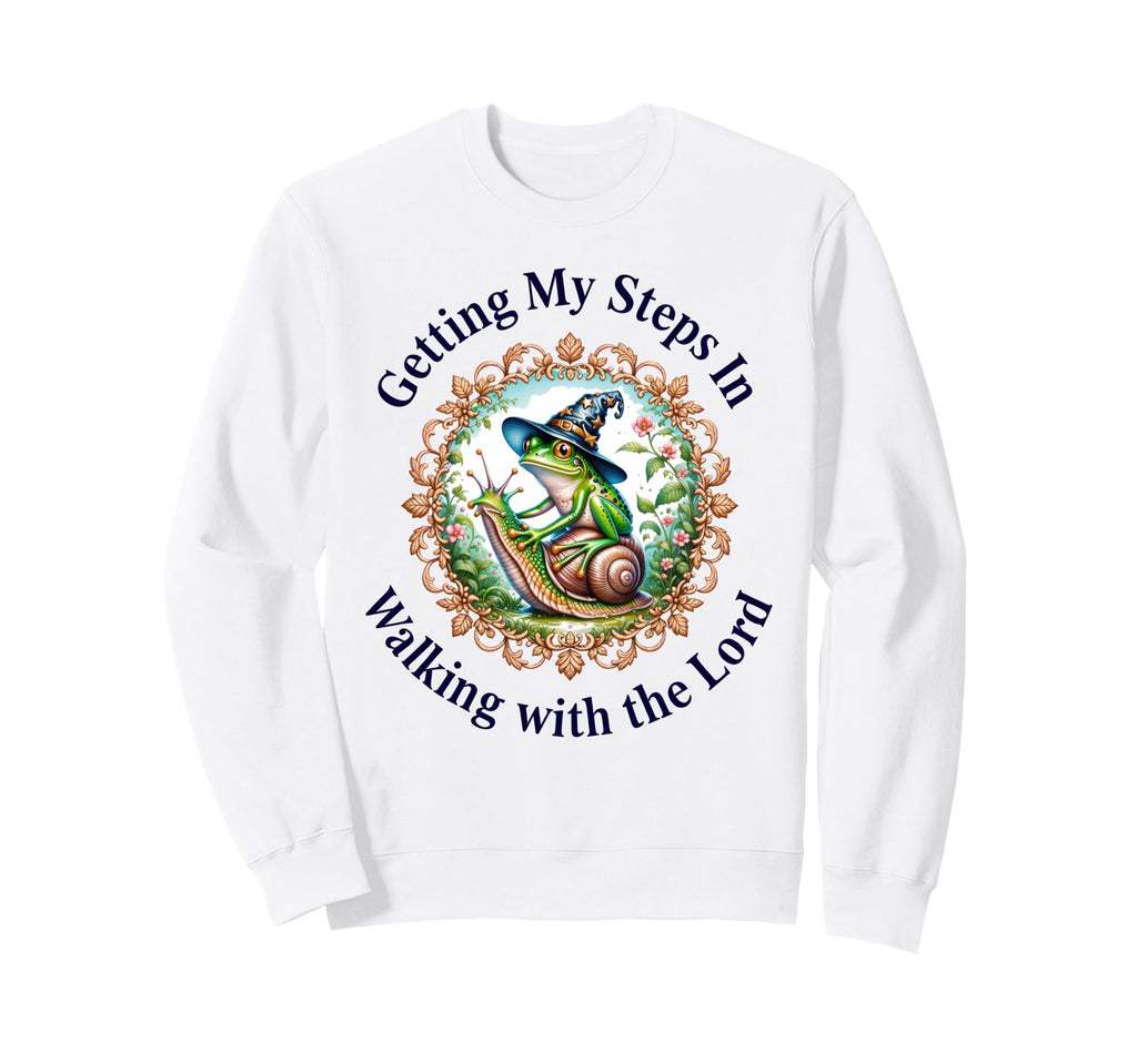 Getting My Steps Walking Lord Frog Sweatshirt - Graphic Print Unisex - T-Shirt, Sweatshirt, Hoodie