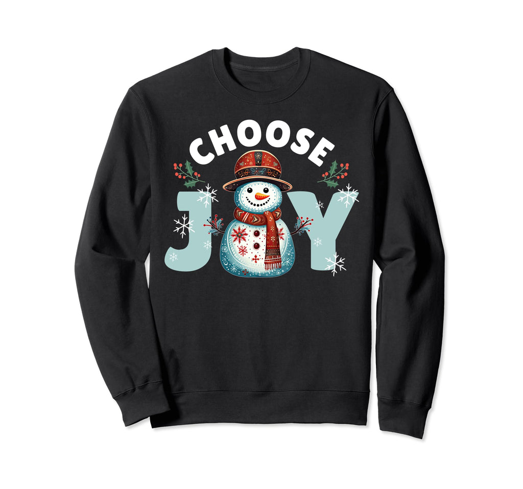 Choose Joy Hippie Snowman Sweatshirt - Custom Art Print for Adults - T-Shirt, Sweatshirt, Hoodie