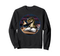 T Rex Dinosaur Reading Book Nerd Sweatshirt - Trendy Graphic Men Women - T-Shirt, Sweatshirt, Hoodie