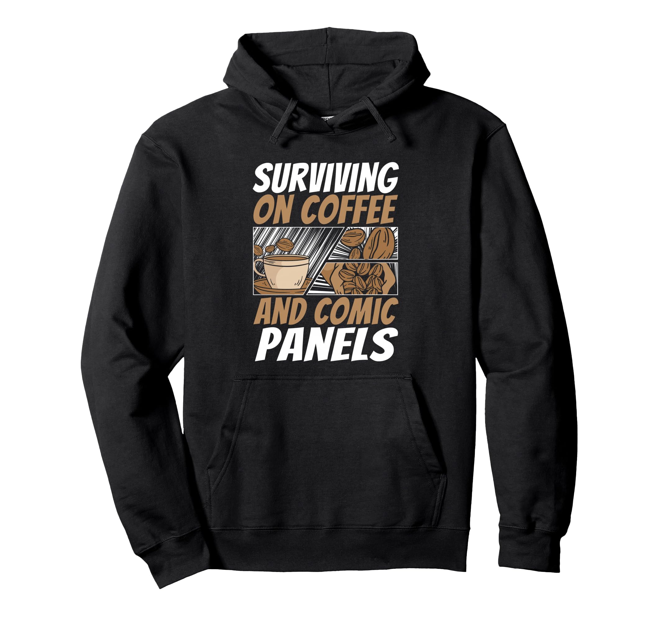 Surviving Coffee And Comic Panels Comic Hoodie - Novelty Apparel Men Women - T-Shirt, Sweatshirt, Hoodie
