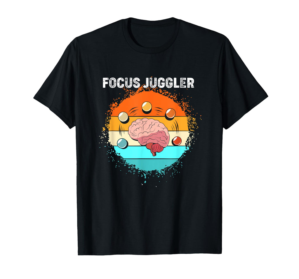 Human Brain Focus Juggler Adhd Warrior T-Shirt - Minimalist Print Unisex - T-Shirt, Sweatshirt, Hoodie