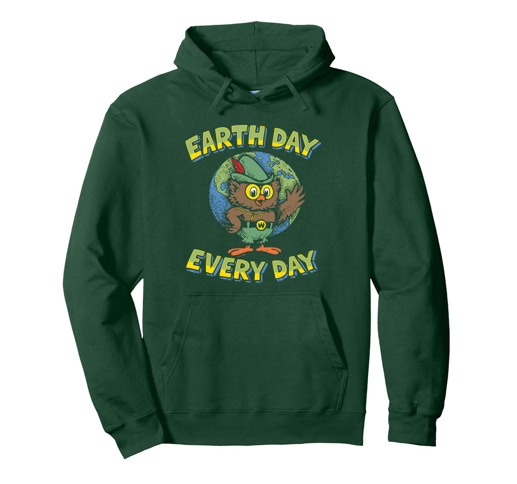 Earth Day Every Day Woodsy Owl Give Hoot 70S Hoodie - Graphic Print Unisex - T-Shirt, Sweatshirt, Hoodie