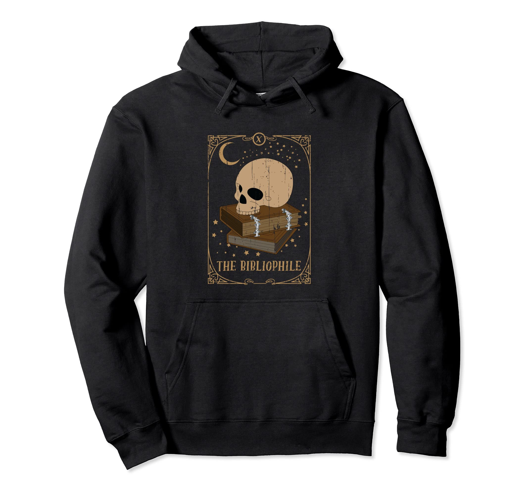 Bibliophile Tarot Card Pagan Goblincore Goth Hoodie - Graphic Print Unisex - T-Shirt, Sweatshirt, Hoodie