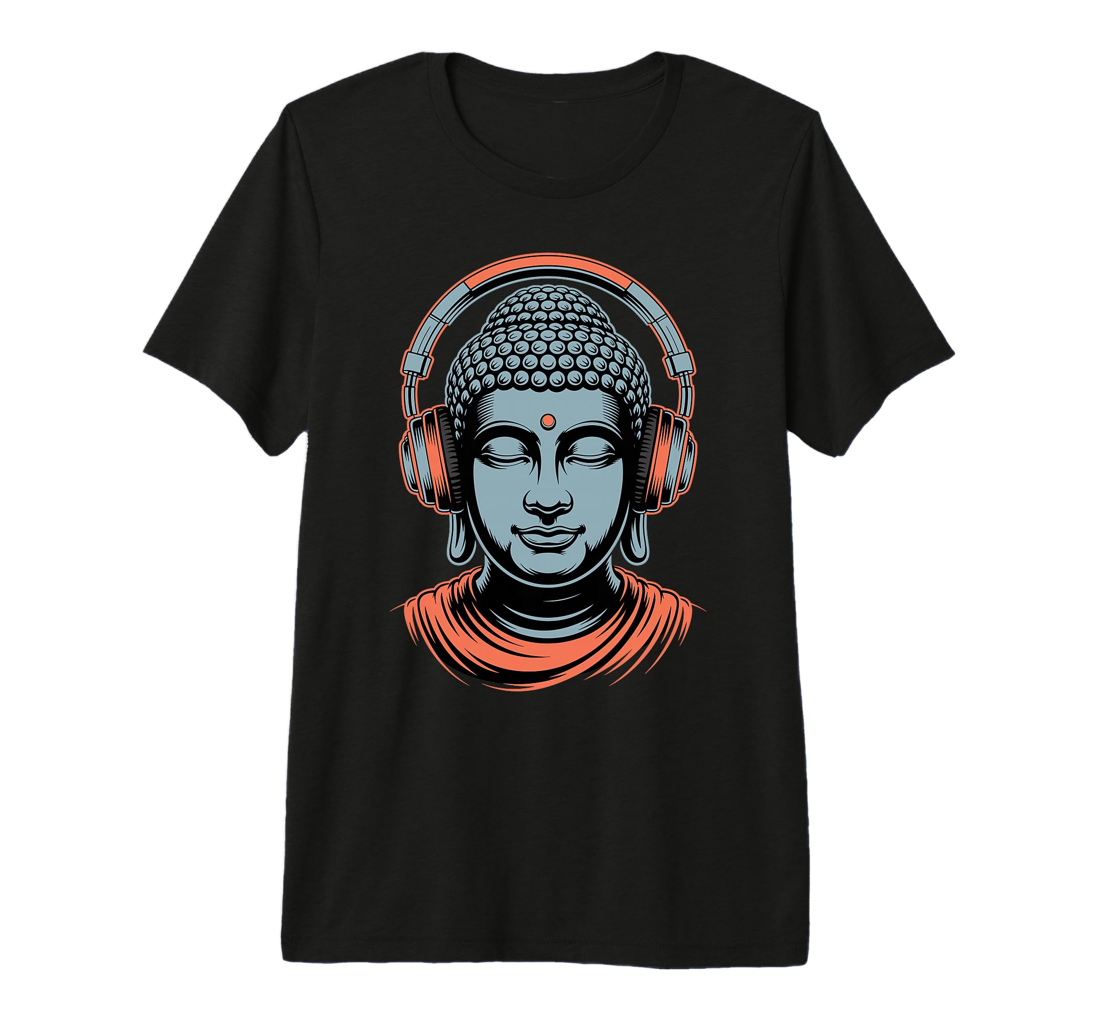 Buddha Headphones Mindfulness Music T-Shirt - Unique Graphic for Adults - T-Shirt, Sweatshirt, Hoodie