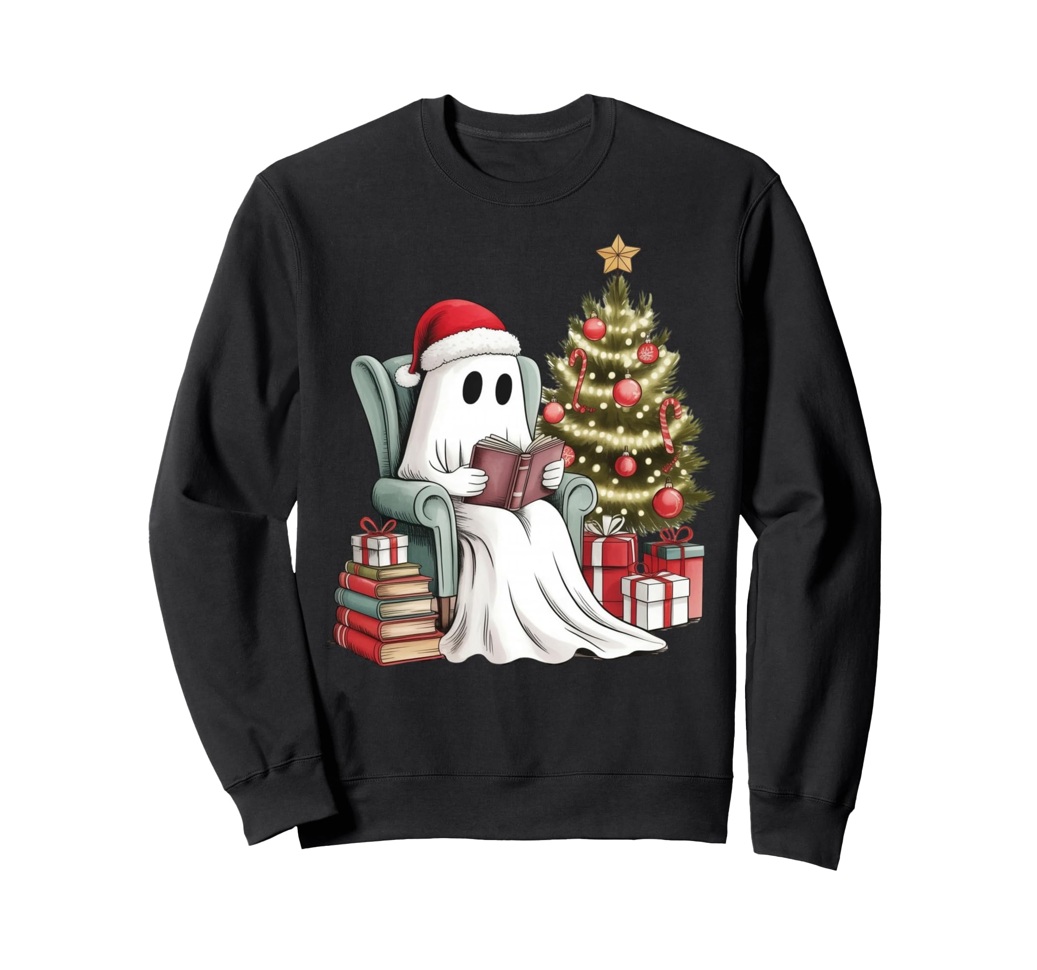 Book Lover Ghost Sweatshirt - Casual Everyday Wear Unisex - T-Shirt, Sweatshirt, Hoodie