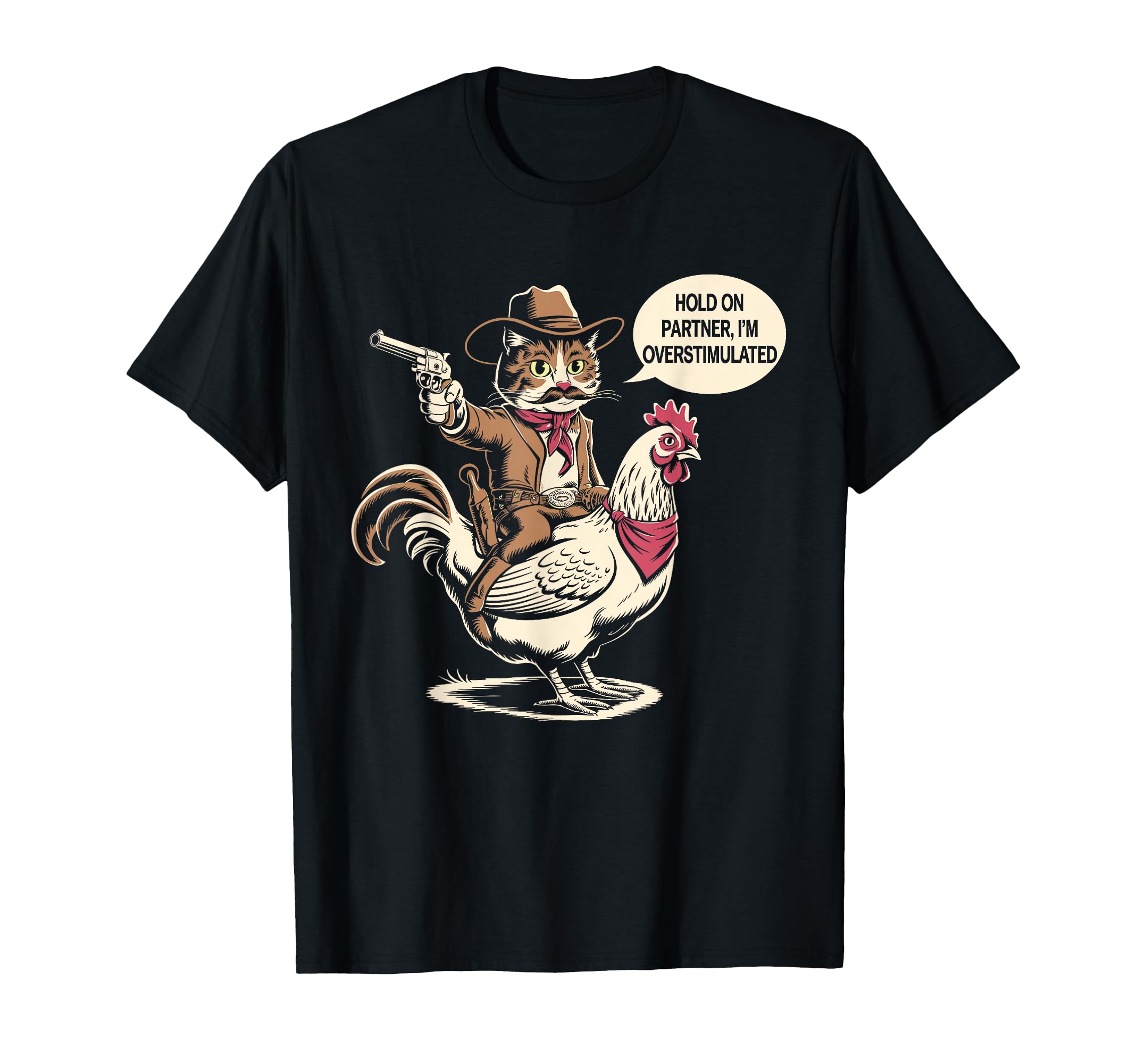 Western Cat Hold Partner Im T-Shirt - Minimalist Print Unisex - T-Shirt, Sweatshirt, Hoodie