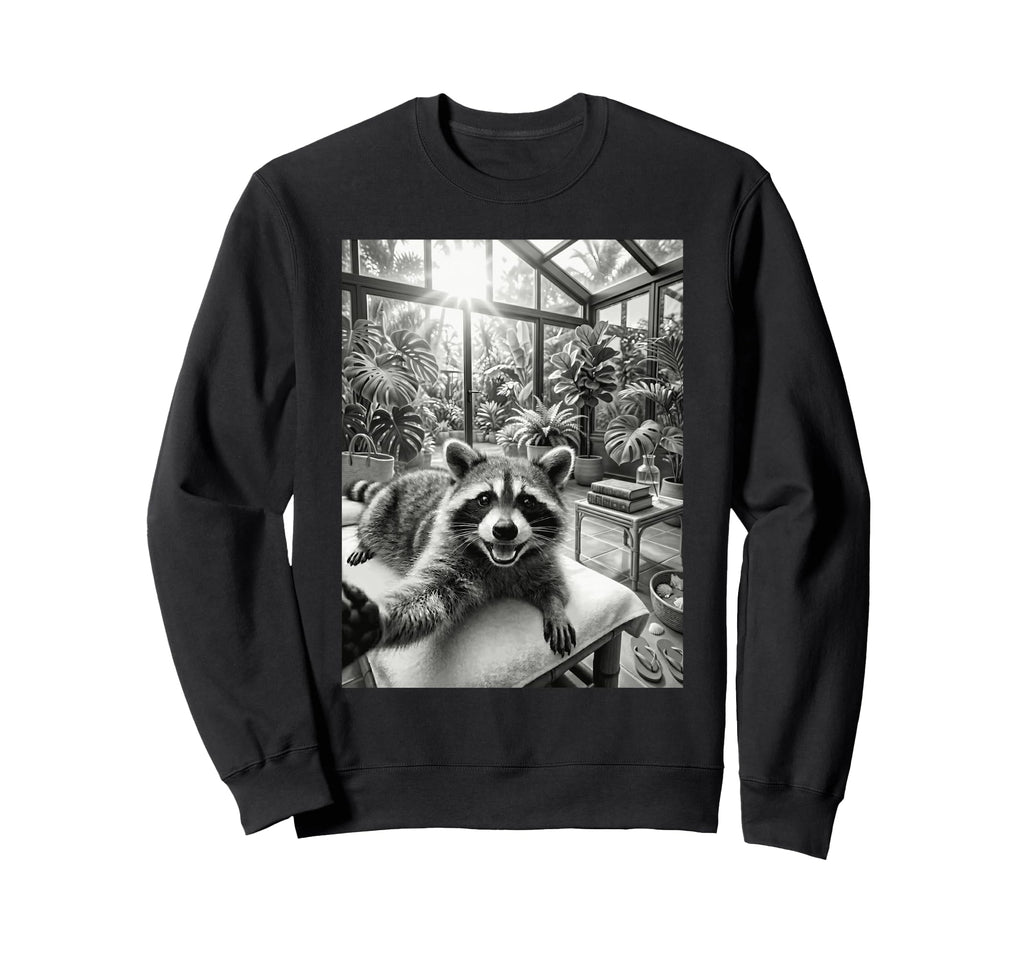 Funny Raccoon Spa Day Meme Self Sweatshirt - Streetwear Style for Adults - T-Shirt, Sweatshirt, Hoodie