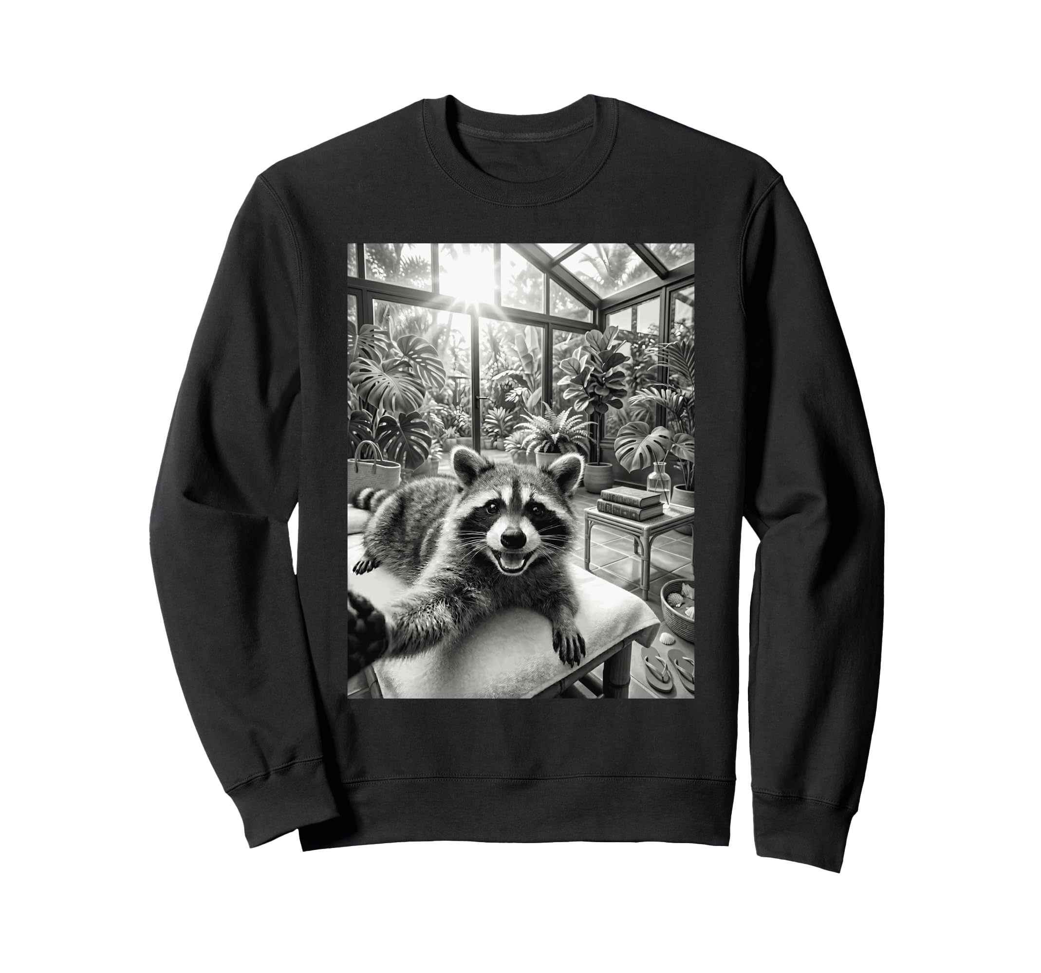 Funny Raccoon Spa Day Meme Self Sweatshirt - Streetwear Style for Adults - T-Shirt, Sweatshirt, Hoodie