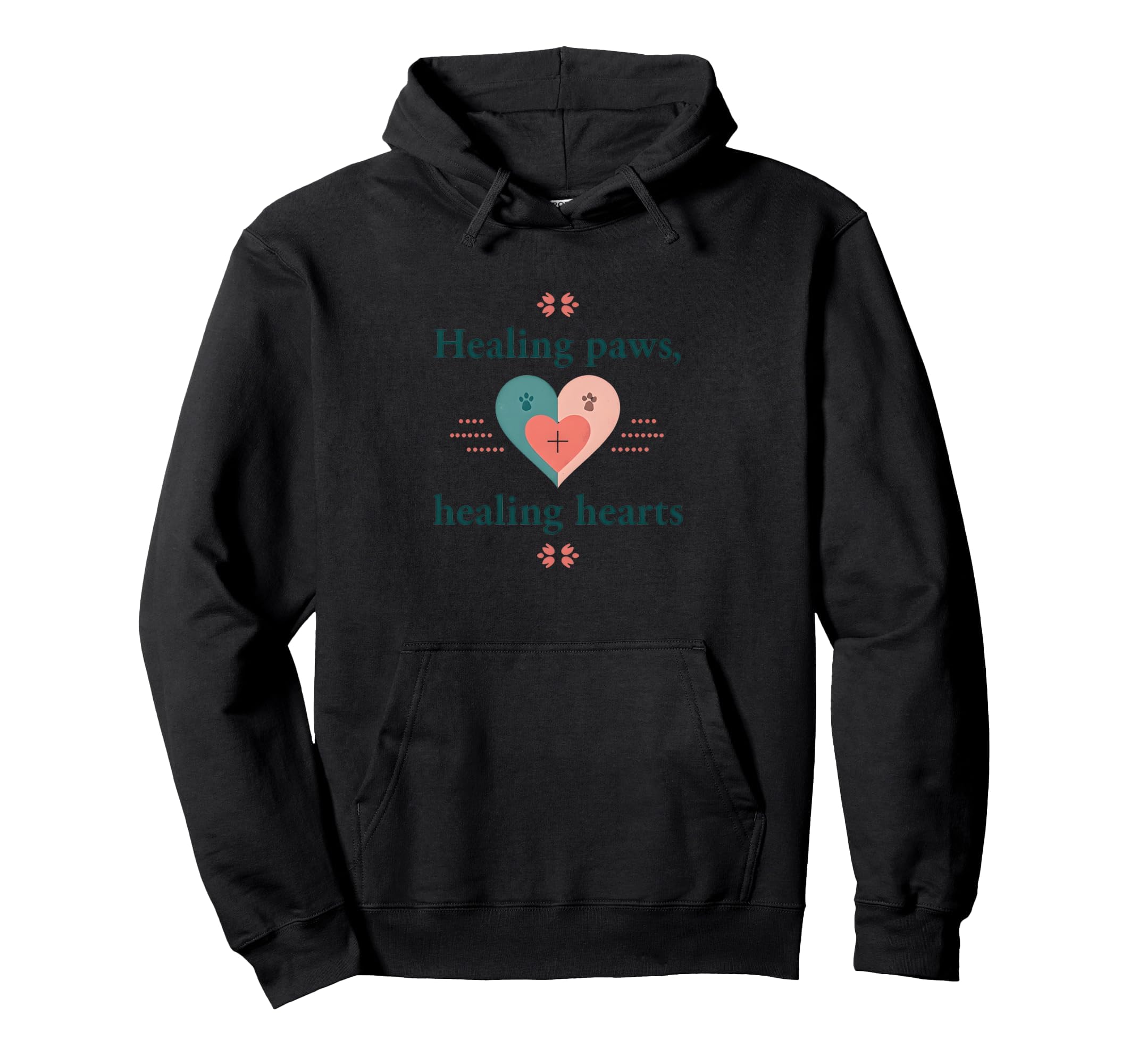 Healing Paws Paw Pro I Heart Cats Vet Hoodie - Graphic Print for Adults - T-Shirt, Sweatshirt, Hoodie