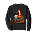 Fox Book Reading Nerd Library Sweatshirt - Unique Graphic for Adults - T-Shirt, Sweatshirt, Hoodie
