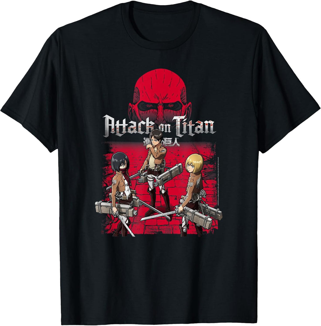 3 Main Characters Red Background Anime T-Shirt Unisex T-shirt, Sweatshirt, Hoodie, Long Sleeve Tee - T-Shirt, Sweatshirt, Hoodie
