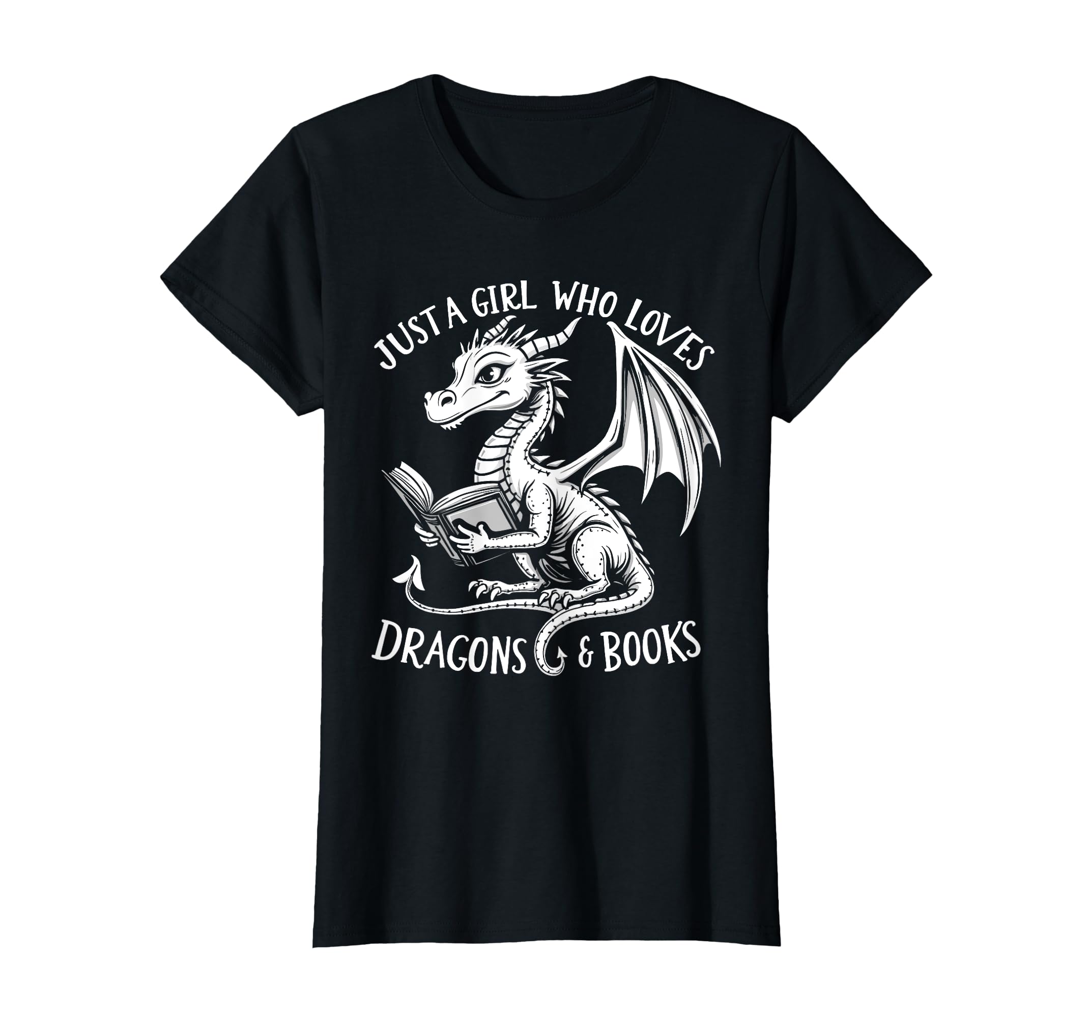 Just Who Loves Dragons And Books Book T-Shirt - Graphic Print Unisex - T-Shirt, Sweatshirt, Hoodie