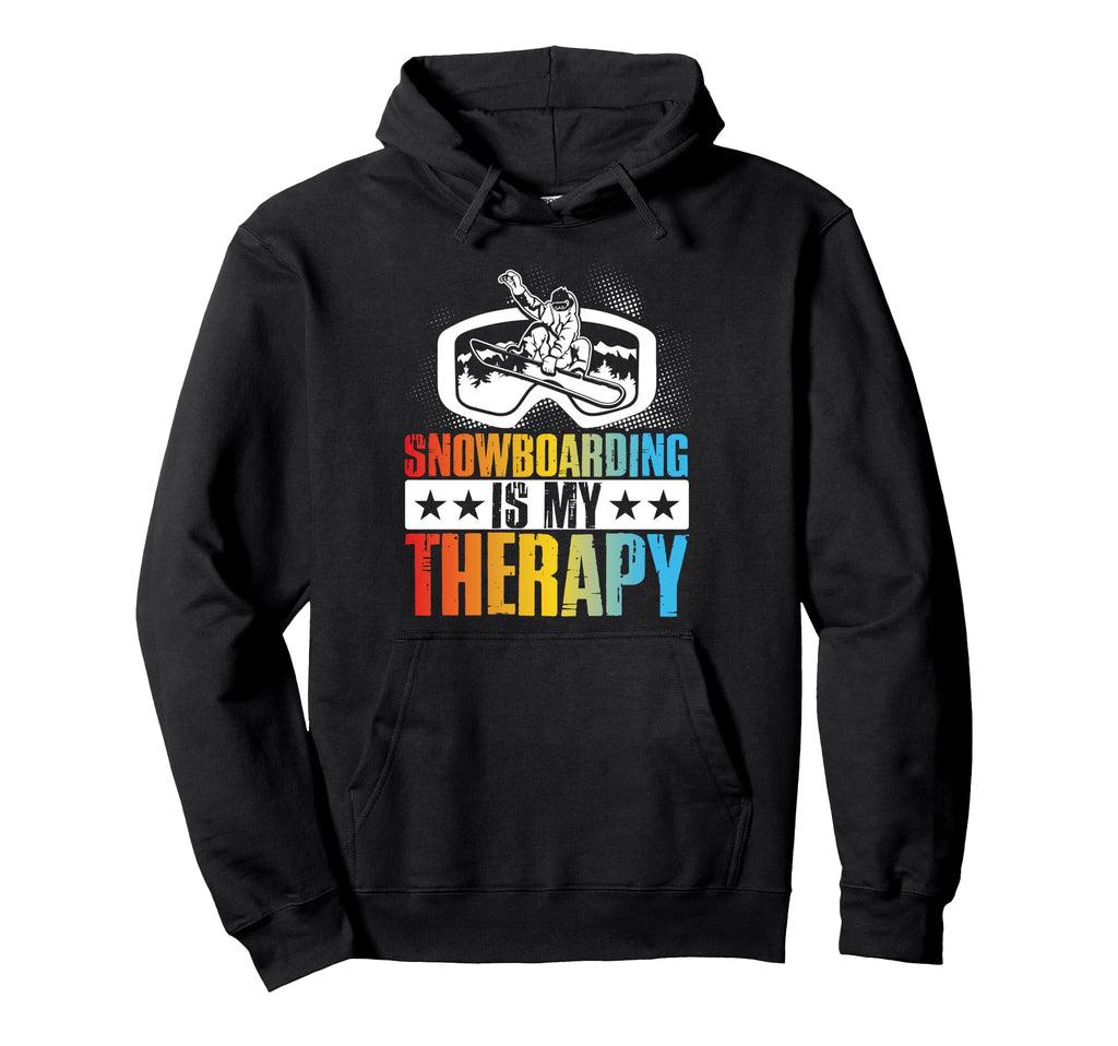 Snowboarding Is My Therapy Mountains Hoodie - Trendy Graphic Men Women - T-Shirt, Sweatshirt, Hoodie
