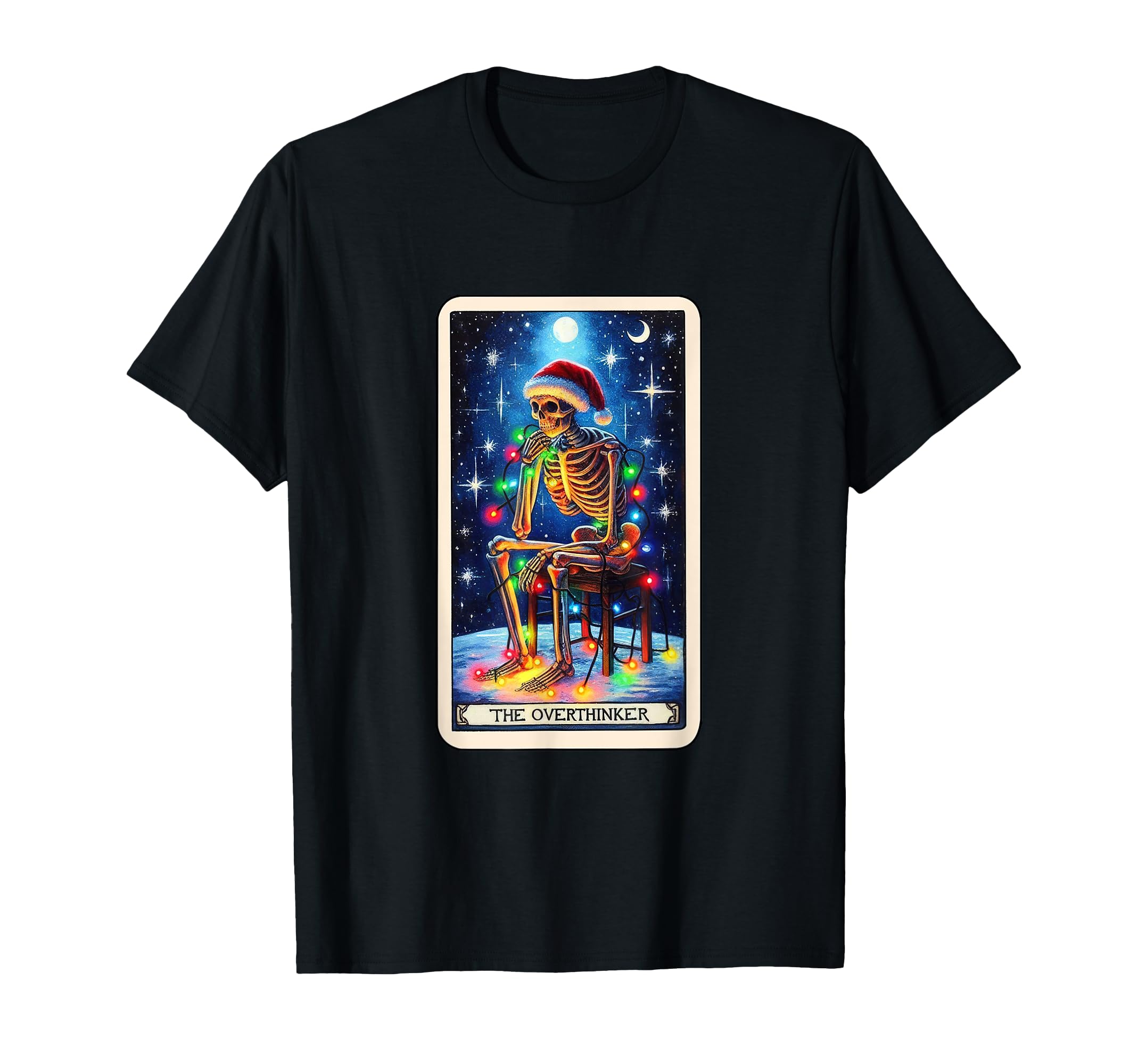 Overthinker Tarot Card Skeleton Skull T-Shirt - Custom Art Print Unisex - T-Shirt, Sweatshirt, Hoodie