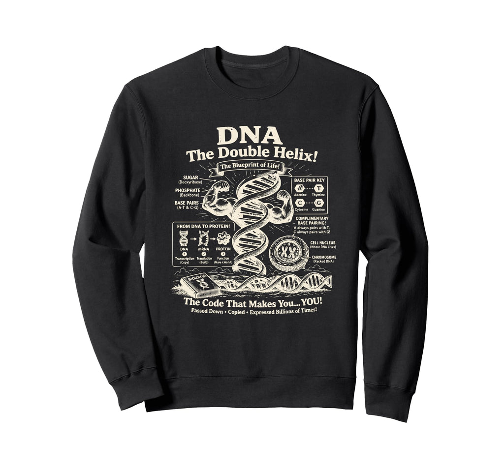 Dna Double Helix Science Image Sweatshirt - Novelty Apparel Unisex - T-Shirt, Sweatshirt, Hoodie