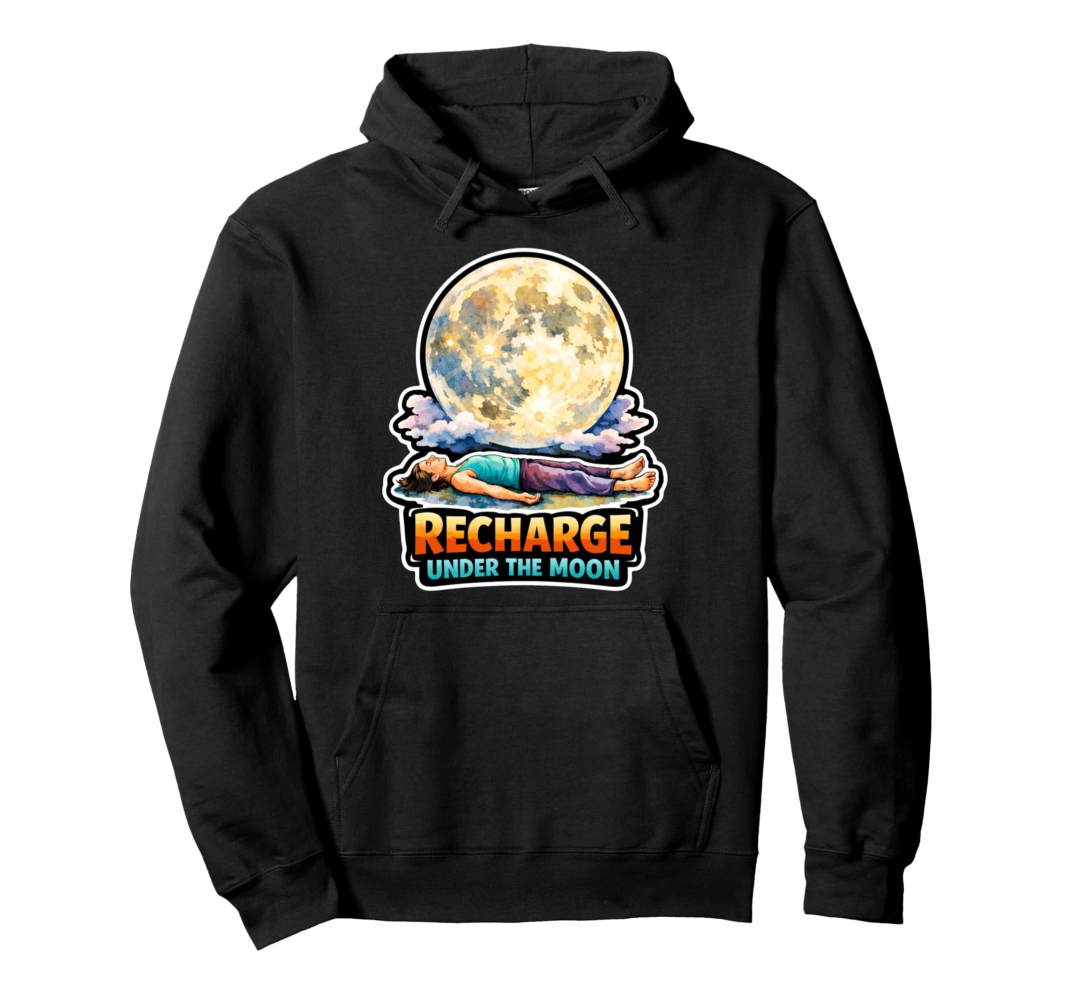 Moon Meditation Lunar Mindfulness Hoodie - Unique Graphic for Adults - T-Shirt, Sweatshirt, Hoodie