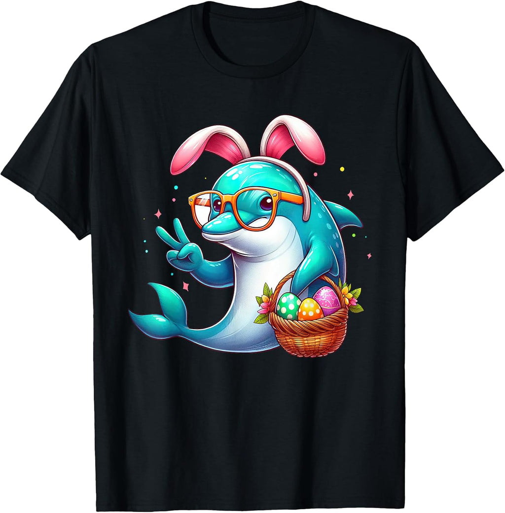 Cute Dolphin Lovers Easter Day Outfit Men Women Unisex T-shirt, Sweatshirt, Hoodie, Long Sleeve Tee - T-Shirt, Sweatshirt, Hoodie