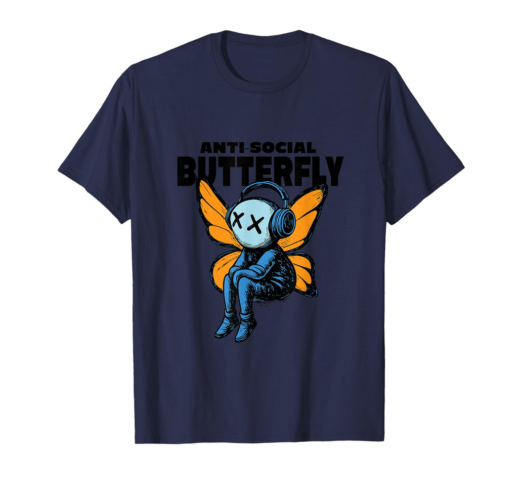 Funny Anti Social Butterfly Introvert T-Shirt - Unique Graphic for Adults - T-Shirt, Sweatshirt, Hoodie